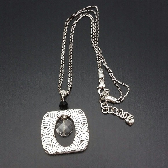 Retired Brighton Jazz Pendant Necklace with Faceted Clear Crystal Accent - Picture 5 of 6